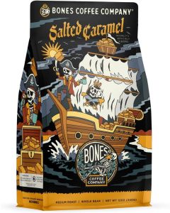 Bones Coffee Company Salted Caramel Flavored Whole Bean Coffee - Medium Roast, 12 Oz