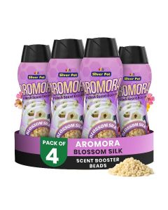 Aromora Fabric Deodorizer Blossom Silk - Pack of 4 - Laundry Perfume In-Wash Scent Booster Beads 300g , Refreshing Long-Lasting Laundry Fragrance, Suitable for Use with Fabric Softeners and Detergents