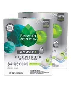 Seventh Generation Power Plus Dishwasher Detergent Packs Fresh Citrus scent Pack of 2 for sparkling dishes Dishwasher tabs 40 count