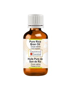 Greenwood Essential Pure Rice Bran Oil (Oryza Sativa) Natural Therapeutic Grade Cold Pressed Pale Yellow 100 ml (Pack of 1)