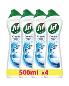 Jif Cream Cleaner with Micro Crystals Technology, Original, 500ml (Pack of 4)