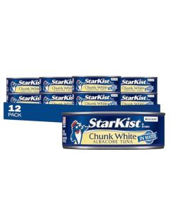 StarKist Chunk White Albacore Tuna in Water Pack of 12 5 Ounce Cans Wild Caught High Protein Tuna Fish Canned in Water Premium Quality Seafood Keto Friendly GlutenFree Dolphin Safe