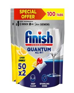 Finish Powerball Quantum Dishwasher Detergent, Lemon 50 x 2 Tabs