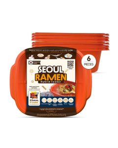 Seoul Ramen Hybrid Cooker Microwave Ramen in 6 Minutes Perfect for Korea Ramen Small Kitchen or Office DishwasherSafe Microwaveable BPAFree 6 Pack Orange