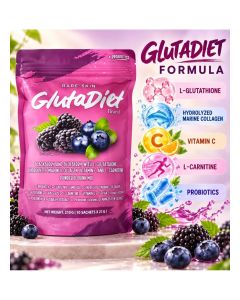 GlutaDiet Rare-Skin Blackberry & Blueberry Powdered Drink Mix, 10 Sachets, 210g