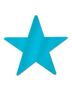 Beistle 57027Turquoise Metallic Star Cutouts 312 Inch 12 Pieces Per Package