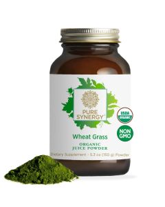 PURE SYNERGY Organic Wheat Grass Juice Powder ChlorophyllRich Green Juice Powder Raw Organic USA Wheat Grass for Energy Alkaline Balance and Digestion Support 53 oz
