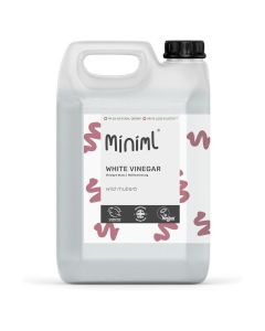 White Vinegar Cleaning Refill Wild Rhubarb Scented 5L - All Natural Multi-Surface and Multi-Purpose Cleaner, Limescale Remover, Laundry Softener and More - 100 percent Vegan and Cruelty Free