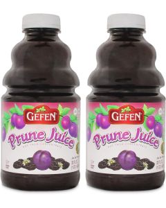Gefen All Natural Prune Juice 32oz 2 Pack Not from Concentrate Kosher Including Passover
